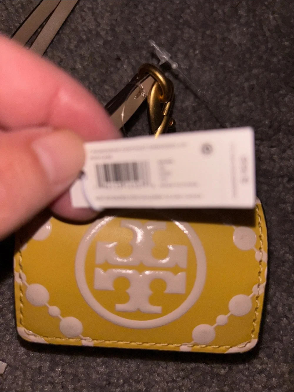 Tory Burch Yellow Leather Air Pod case. - Picture 2 of 7
